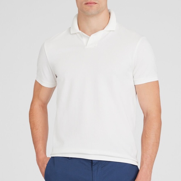 Johnny Collar Polo - New With Tags - NEVER WORN - White